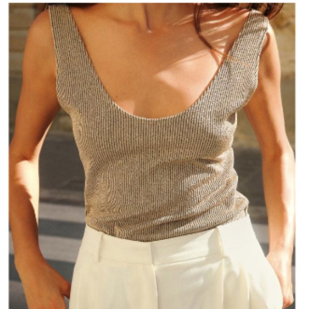 Zara Shiny Strap Tank Top